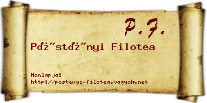 Pöstényi Filotea névjegykártya